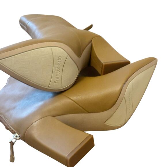 Franco Sarto Leather Venture Bootie Pointed Toe Beige Size 6.5M NWOB - Picture 8 of 10